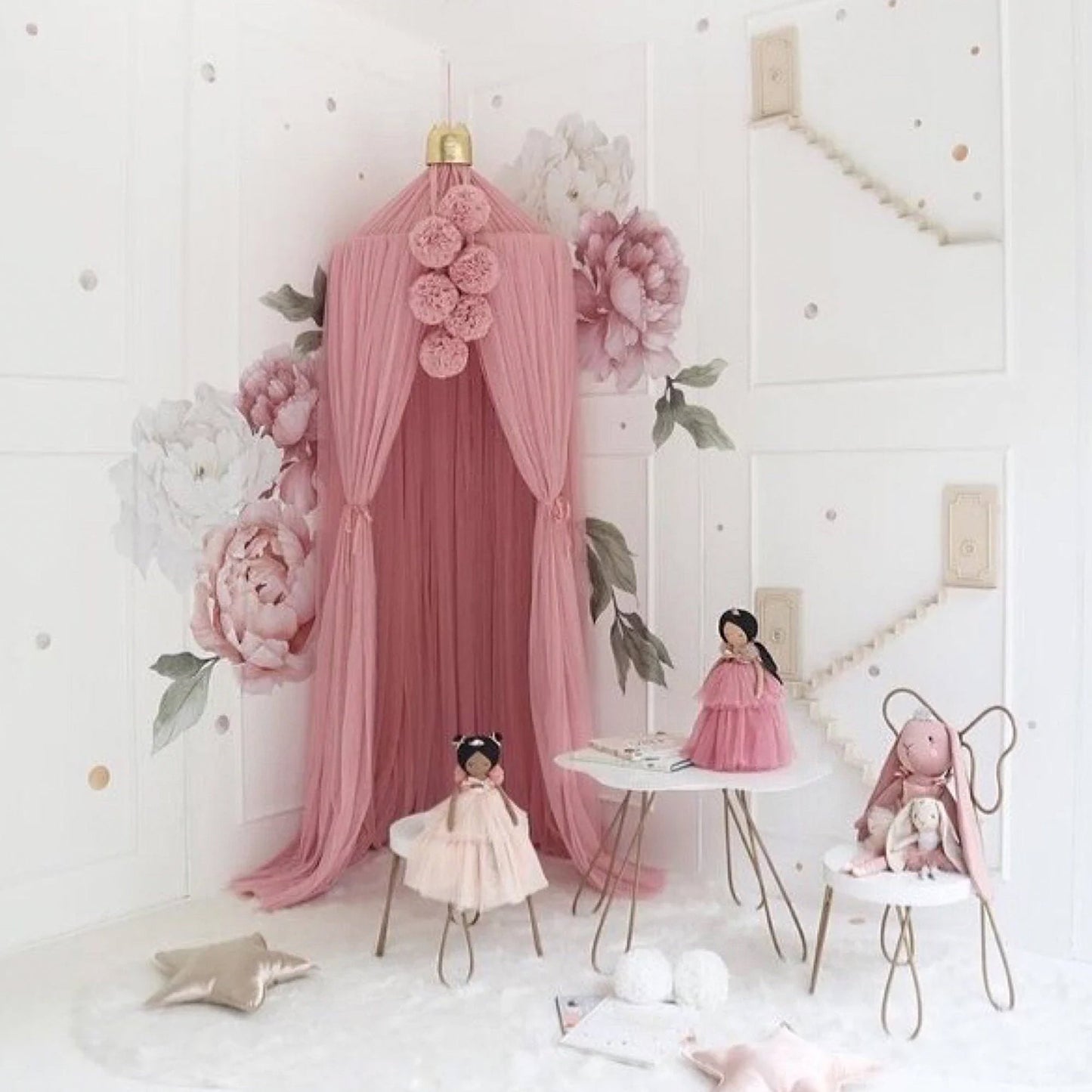 Prinsessen Bedgordijn - Magisch Kinderkamer Gordijn in 6 Kleuren, Katoen/Polyester 3