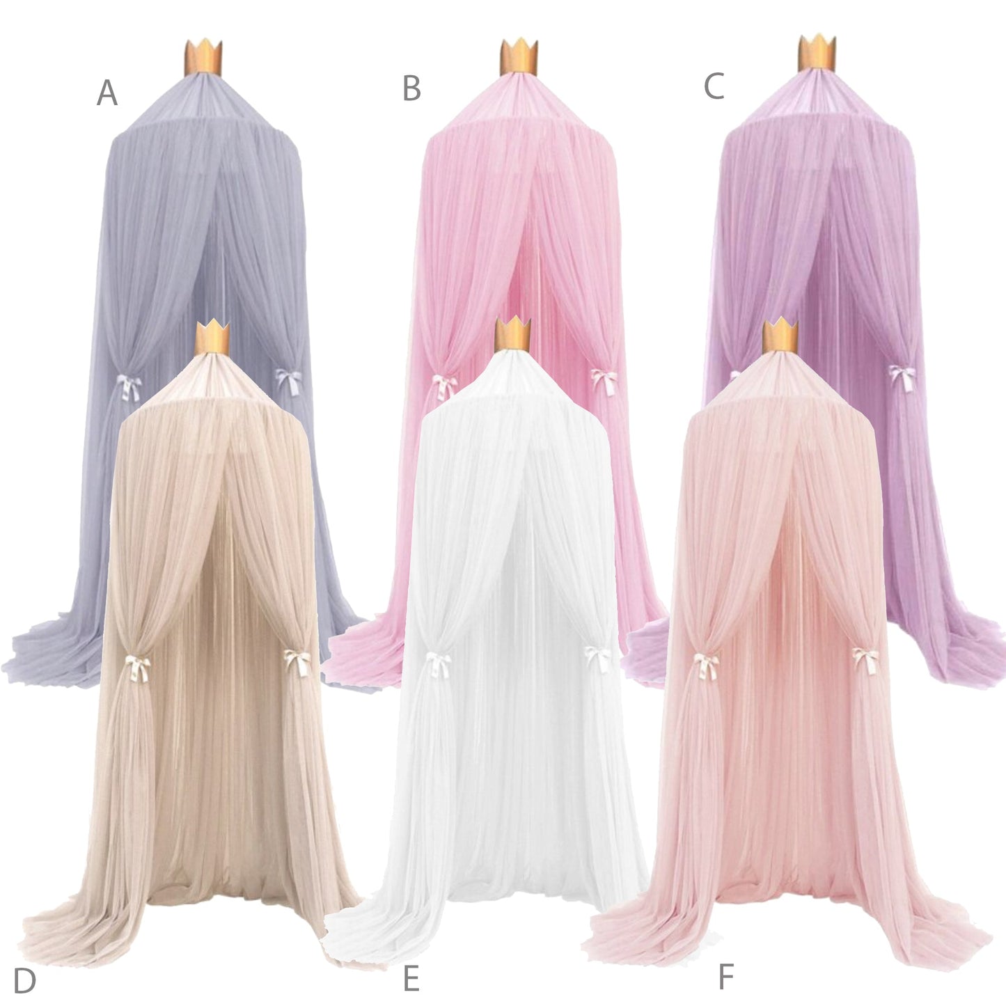 Prinsessen Bedgordijn - Magisch Kinderkamer Gordijn in 6 Kleuren, Katoen/Polyester 7