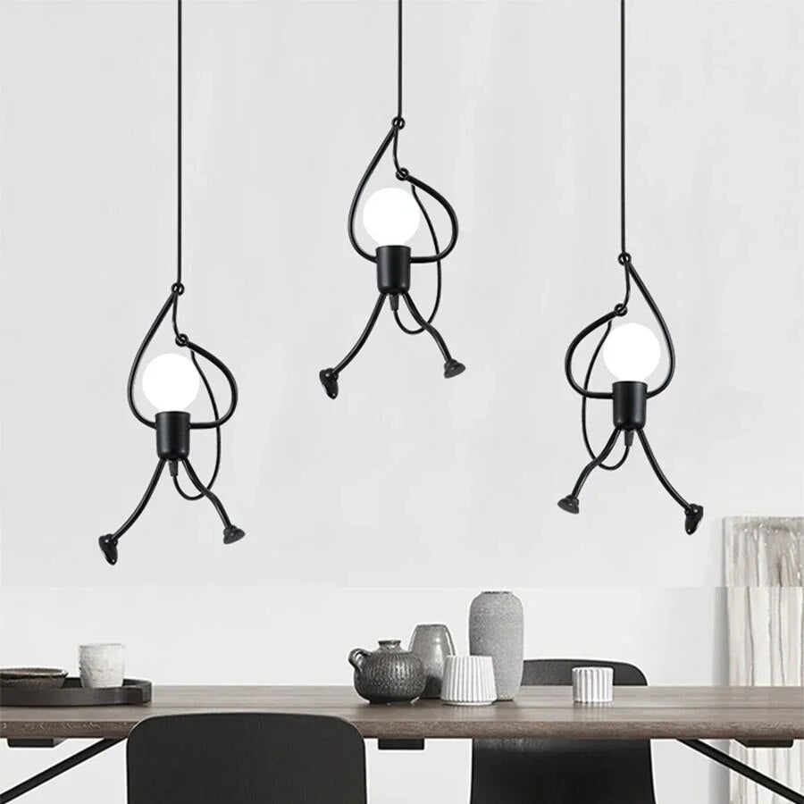 Retro Hanglamp in de Vorm van een Speelse Pop – Unieke Pendelverlichting voor Kinderkamer en Speelruimte 5