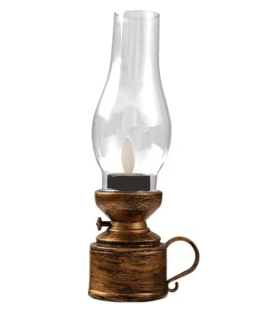 Retro Dimbare LED Olielamp Brons
