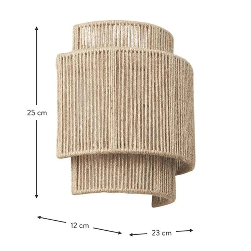 Retro Rieten Wandlamp van Handgeweven Bamboe voor Binnen – Natuurlijke Muurlamp voor Sfeervolle Verlichting 6