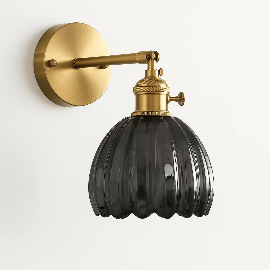 Retro Wandlamp met Glazen Tulpenknop voor Binnengebruik 2
