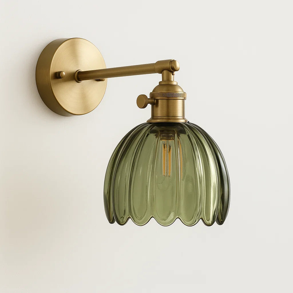 Retro Wandlamp met Glazen Tulpenknop voor Binnengebruik 3