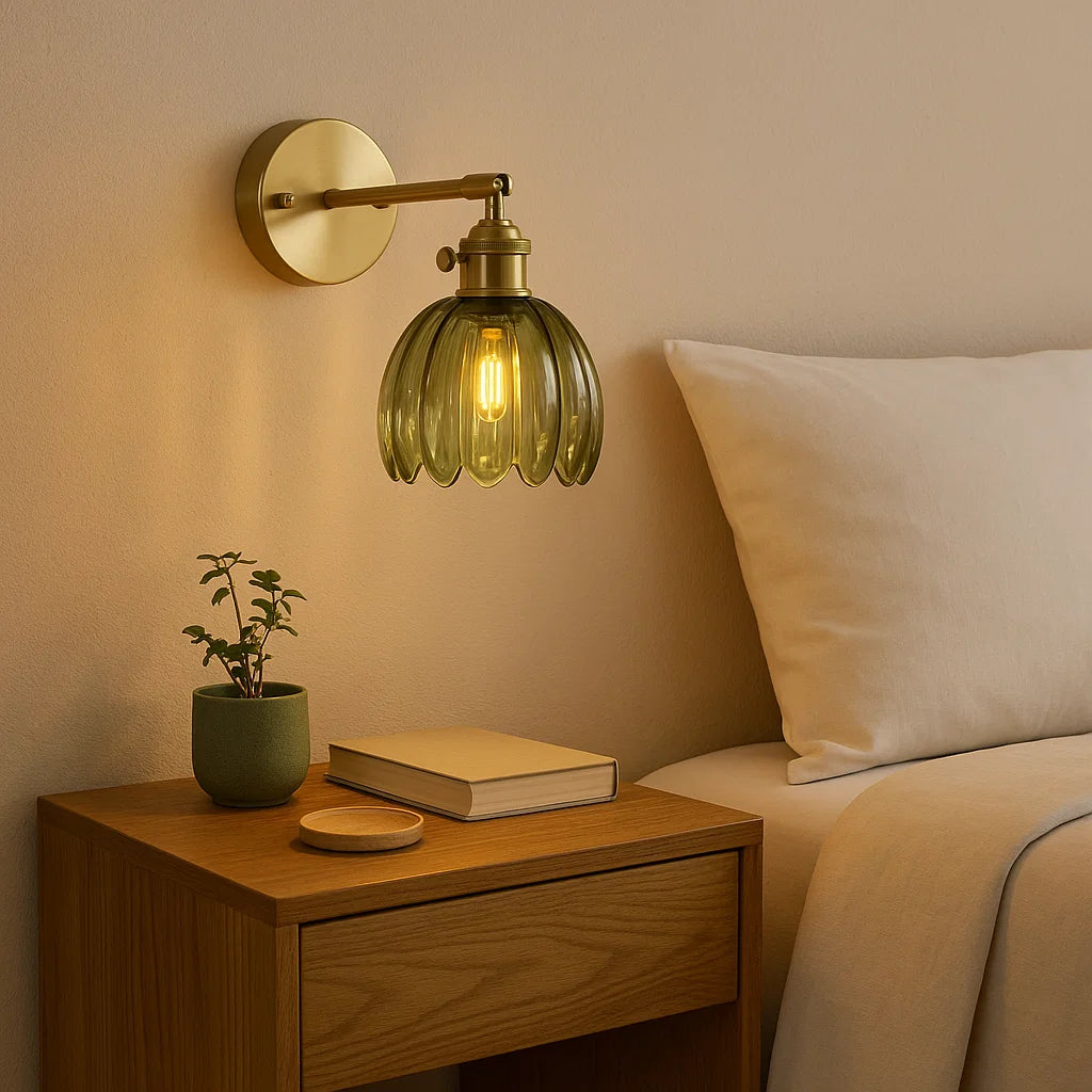 Retro Wandlamp met Glazen Tulpenknop voor Binnengebruik 4