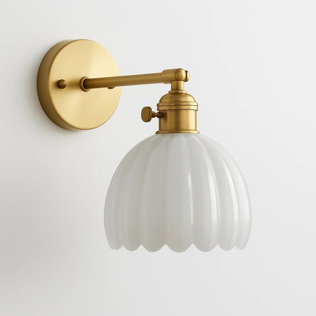 Retro Wandlamp met Glazen Tulpenknop voor Binnengebruik 5