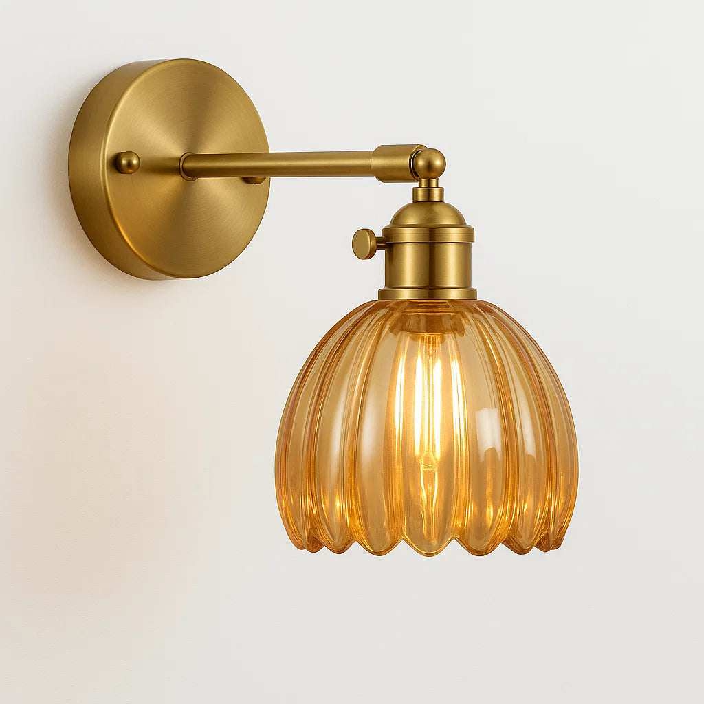 Retro Wandlamp met Glazen Tulpenknop voor Binnengebruik 6