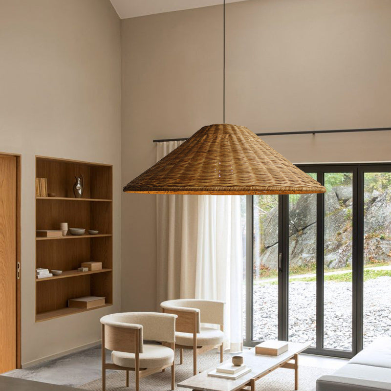 Rotan Hanglamp - Retro Geweven Rieten Hanglamp voor Woonkamer en Eetkamer - 40CM/50CM/60CM 1