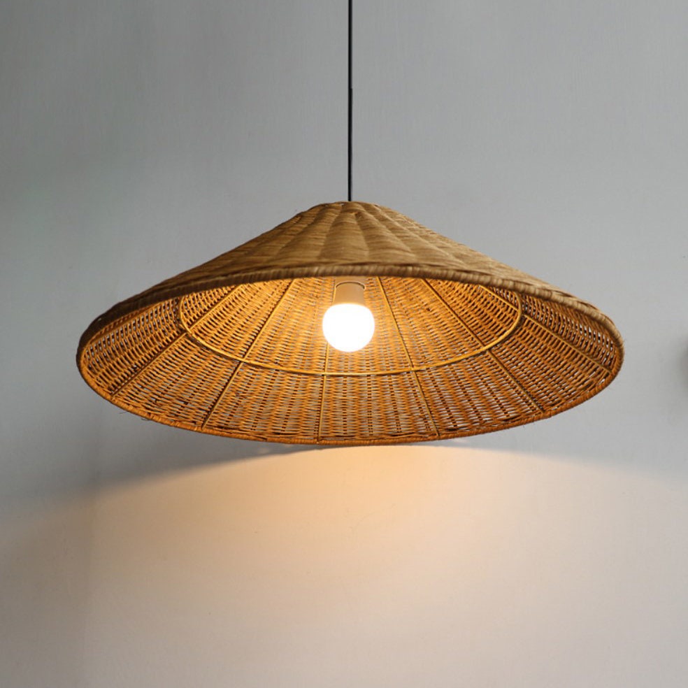 Rotan Hanglamp - Retro Geweven Rieten Hanglamp voor Woonkamer en Eetkamer - 40CM/50CM/60CM 2
