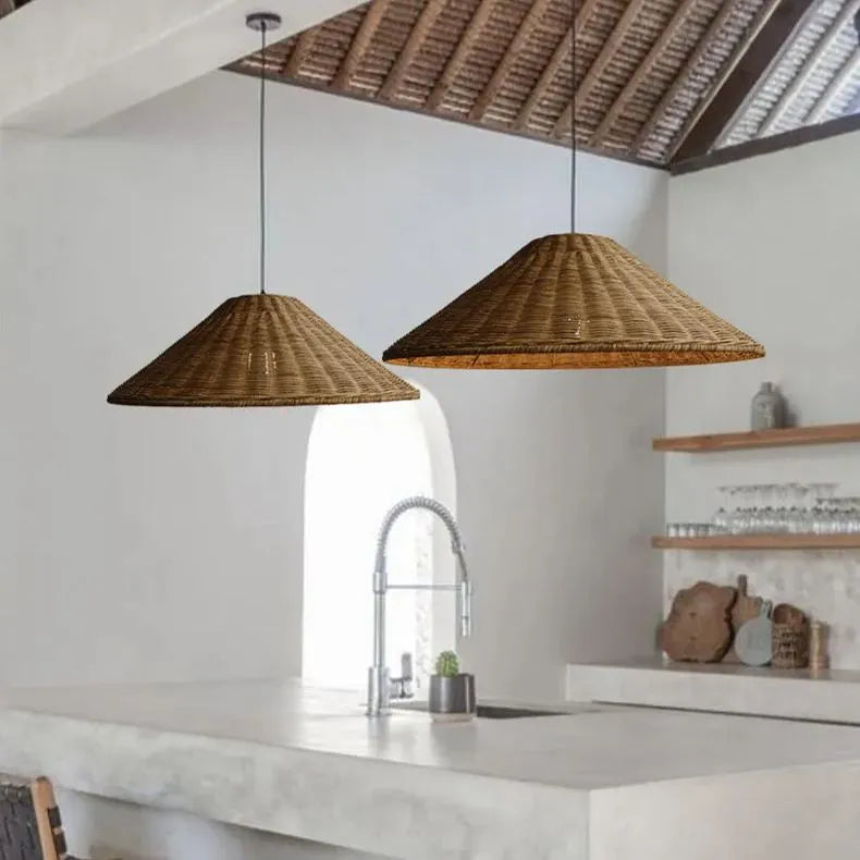 Rotan Hanglamp - Retro Geweven Rieten Hanglamp voor Woonkamer en Eetkamer - 40CM/50CM/60CM 8