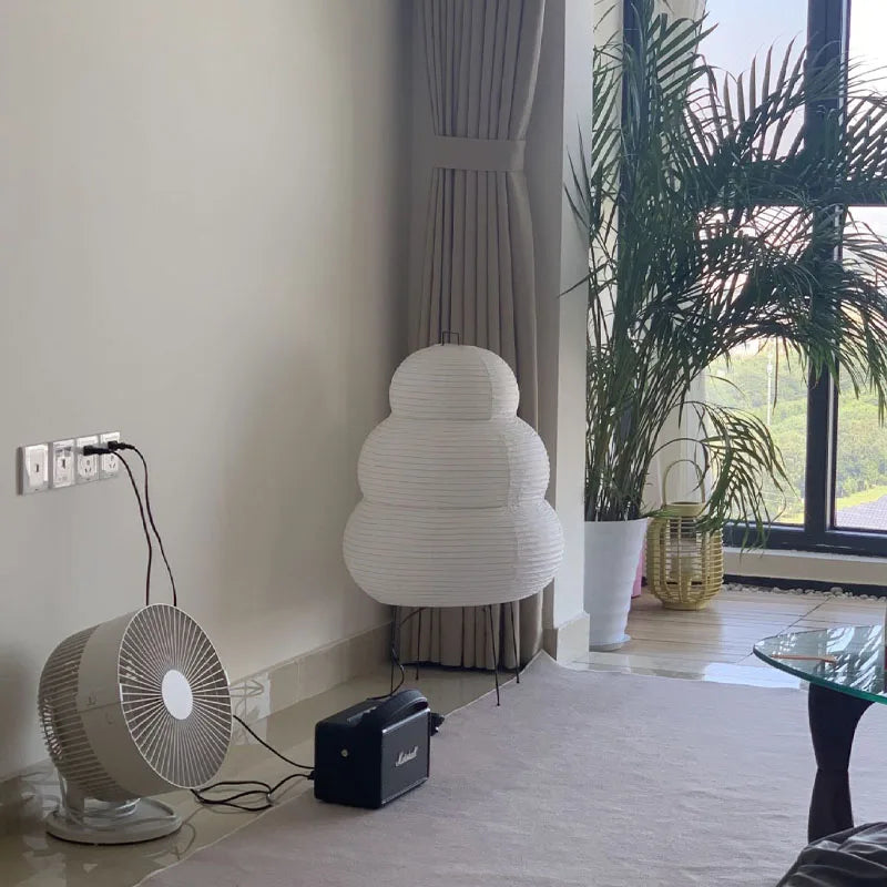 Dimbare Rijstpapier Vloerlamp – Japans Design