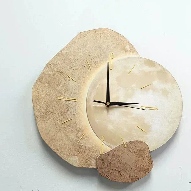 Moderne Wandklok van Natuurlijk Hout met Stil Mechanisme C: Zonder lamp