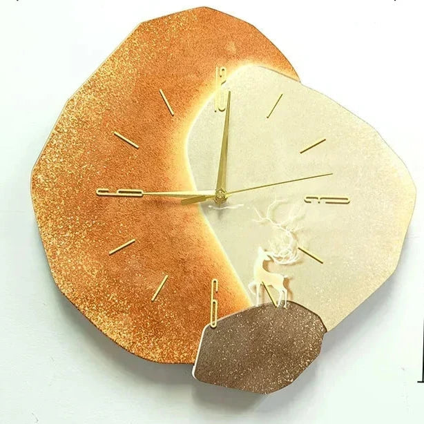 Moderne Wandklok van Natuurlijk Hout met Stil Mechanisme A: Zonder lamp