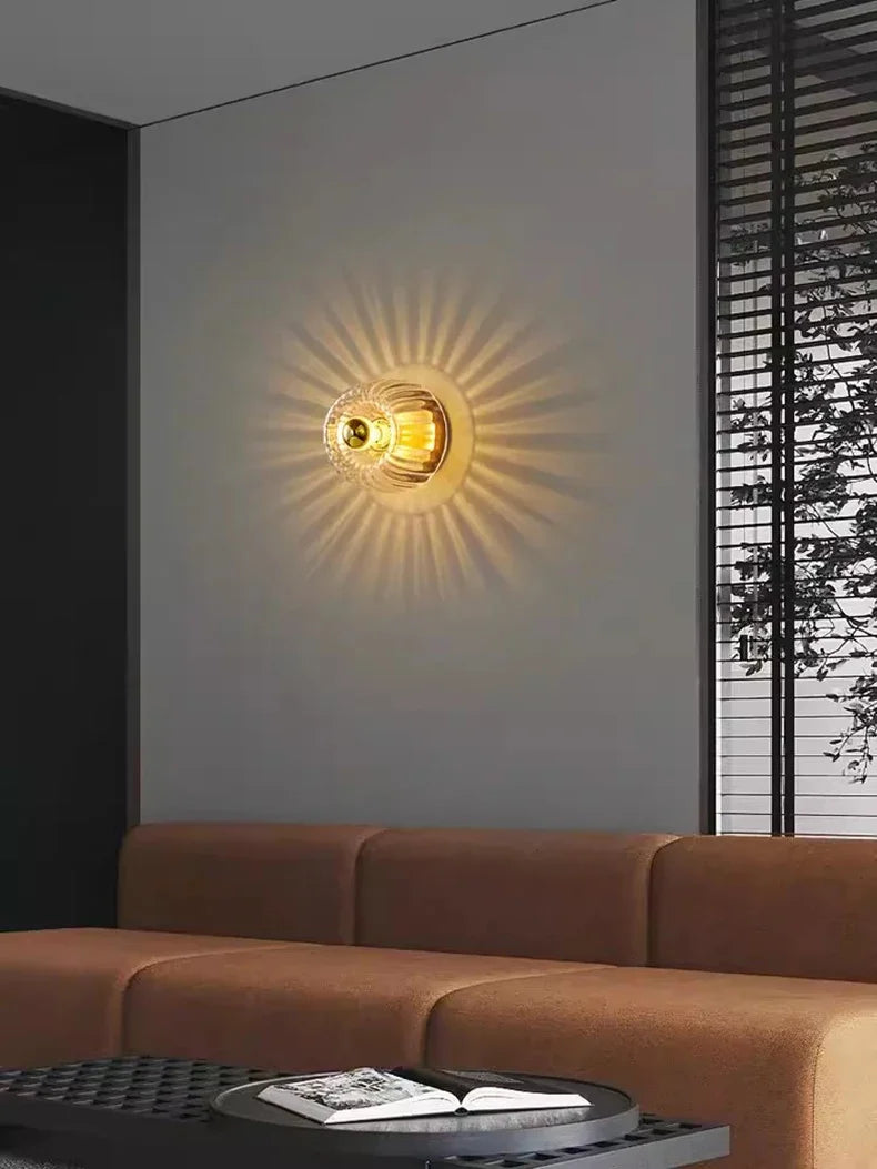 Scandinavische Bauhaus Wandlamp van Glas met Warm Witte LED Verlichting voor Binnengebruik