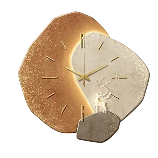 Moderne Wandklok van Natuurlijk Hout met Stil Mechanisme