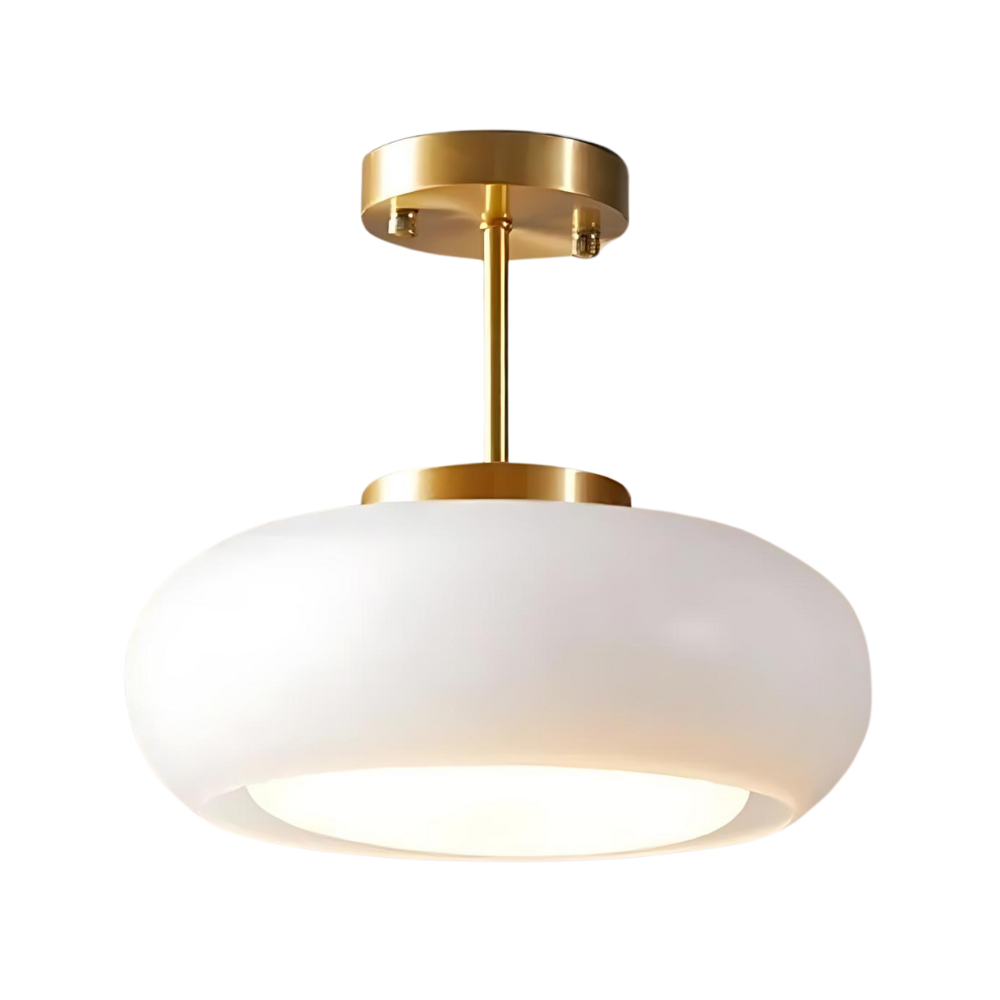 Scandinavische Hanglamp van Messing en Glas