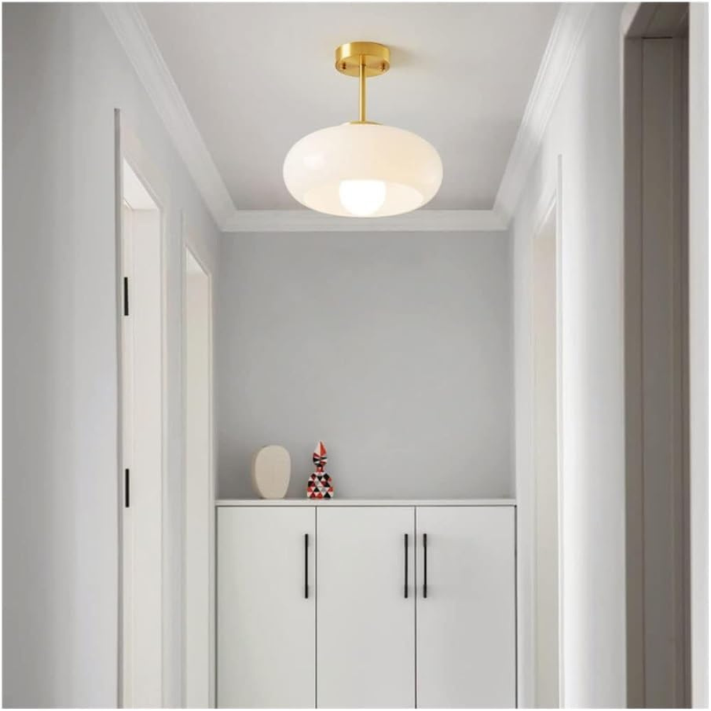 Scandinavische Hanglamp van Messing en Glas