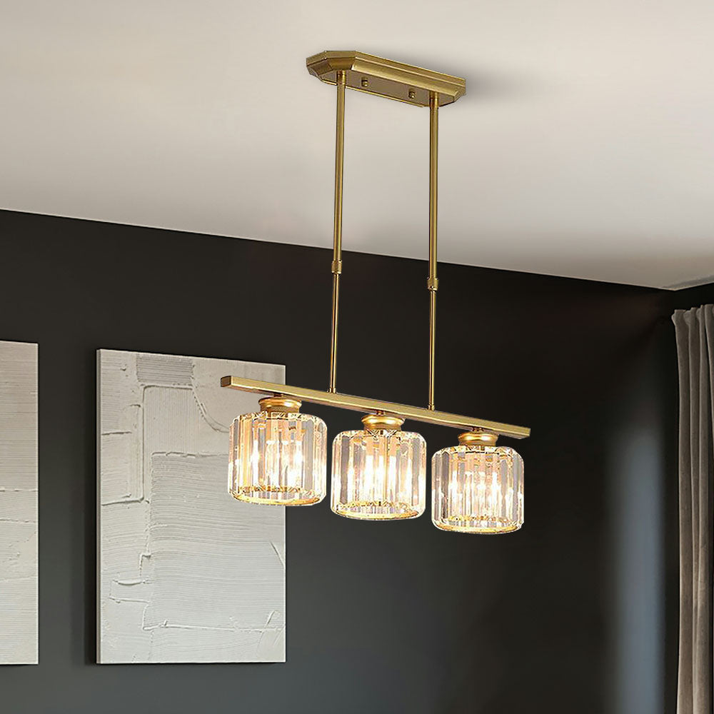Scandinavische Hanglampen Rij voor Eettafel Goud Rond 3 Lampen (60*7cm)