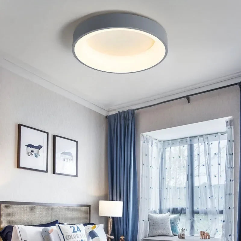Scandinavische LED Plafondlamp - Ronde Plafonniere voor Slaapkamer en Woonkamer - Zwart 30 cm 2
