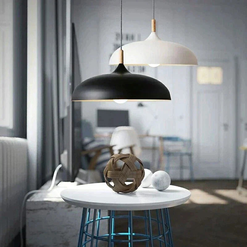 Scandinavische Plafondlamp van Eikenhout met Minimalistisch Ontwerp voor Sfeervolle Verlichting 2