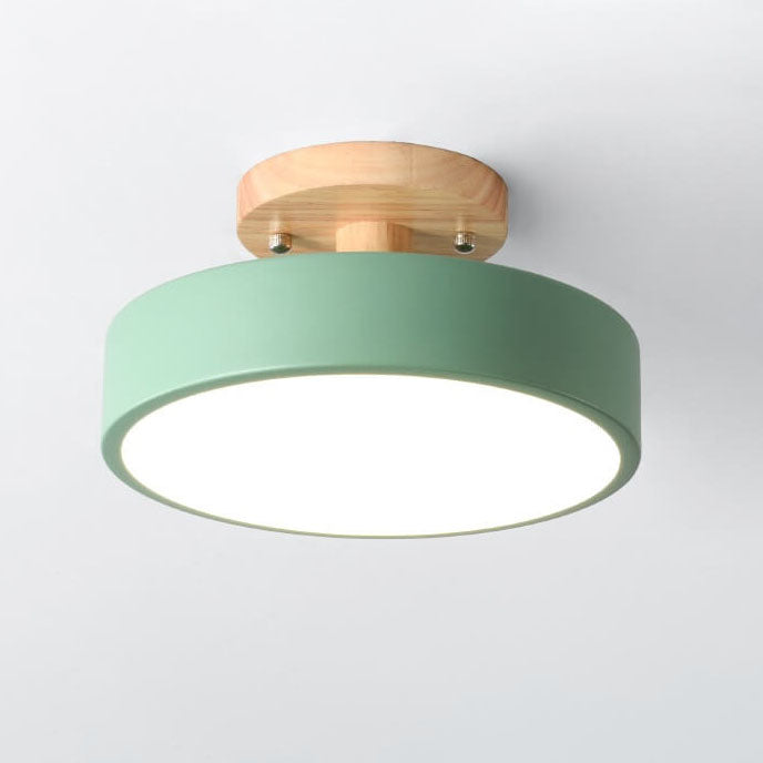 Scandinavische Ronde LED Plafondlamp - Semi-Flush Mount Plafonniere voor Slaapkamer en Woonkamer 12