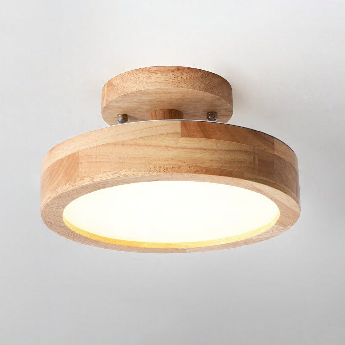 Scandinavische Ronde LED Plafondlamp - Semi-Flush Mount Plafonniere voor Slaapkamer en Woonkamer 15