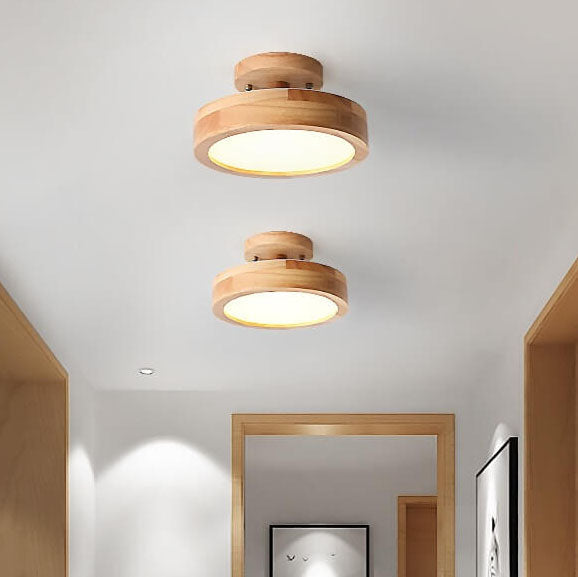 Scandinavische Ronde LED Plafondlamp - Semi-Flush Mount Plafonniere voor Slaapkamer en Woonkamer 3