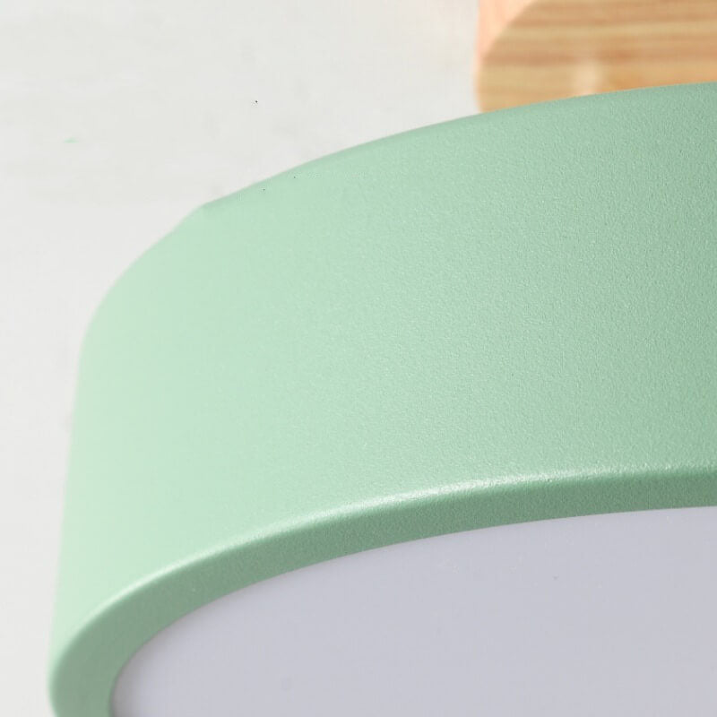 Scandinavische Ronde LED Plafondlamp - Semi-Flush Mount Plafonniere voor Slaapkamer en Woonkamer 4