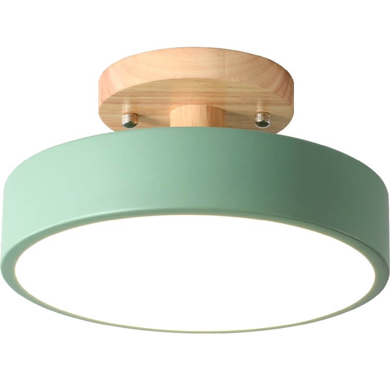 Scandinavische Ronde LED Plafondlamp - Semi-Flush Mount Plafonniere voor Slaapkamer en Woonkamer 6