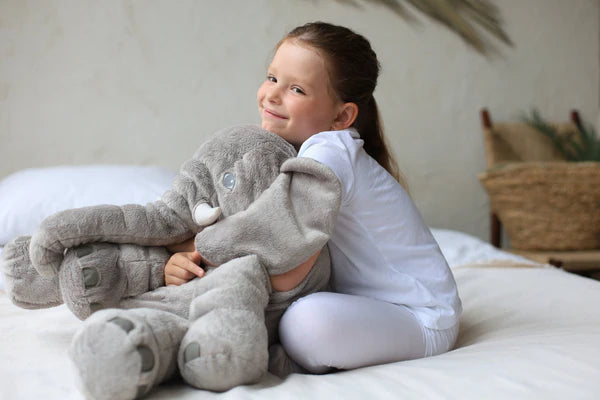Schattig Baby Olifantenkussen - Zacht Pluche Speelgoed voor Kinderen, Verkrijgbaar in 2 Maten 5