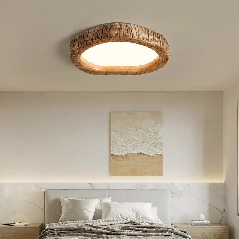 Rustieke LED Houten Plafondlamp voor Sfeervolle Verlichting