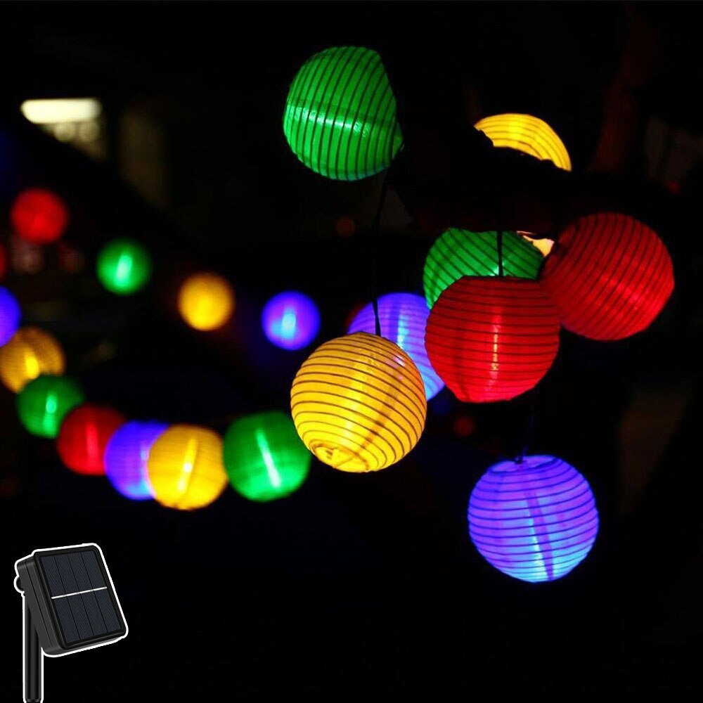 Solar Led-Lantaren Buiten Lichtslang met Schemersensor RGB