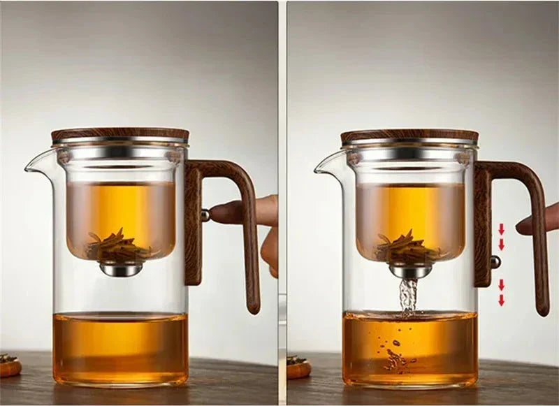 Stijlvolle Glazen Theepot met Magnetisch Waterscheidingssysteem voor Perfecte Infusie 2