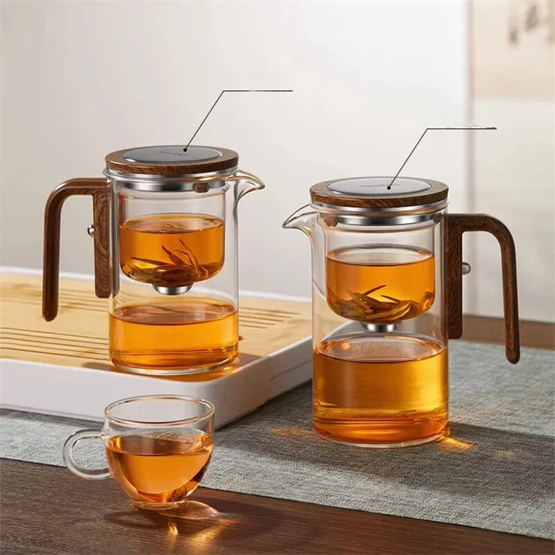 Stijlvolle Glazen Theepot met Magnetisch Waterscheidingssysteem voor Perfecte Infusie 3