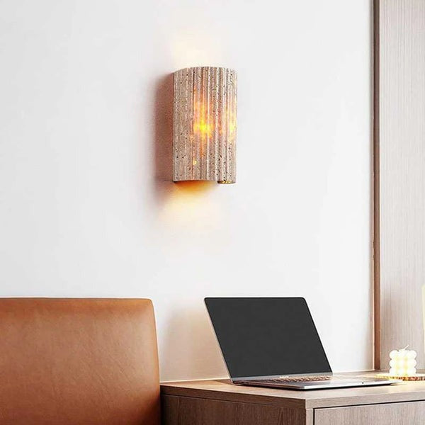 Wandlamp van Natuursteen met Halve Cilinder en Modern Ontwerp