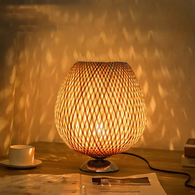 Vintage Bamboe Tafellamp – Rustiek Design voor Warmte en Sfeer in Woonkamer en Slaapkamer 11