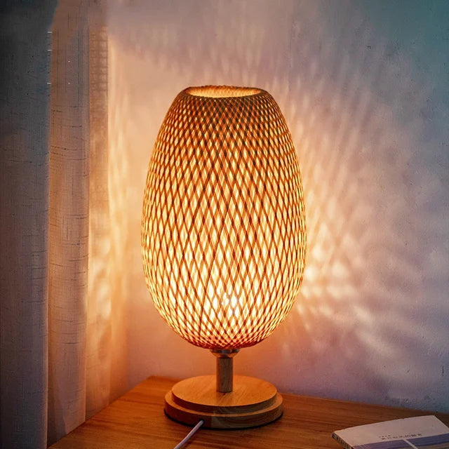Vintage Bamboe Tafellamp – Rustiek Design voor Warmte en Sfeer in Woonkamer en Slaapkamer 5