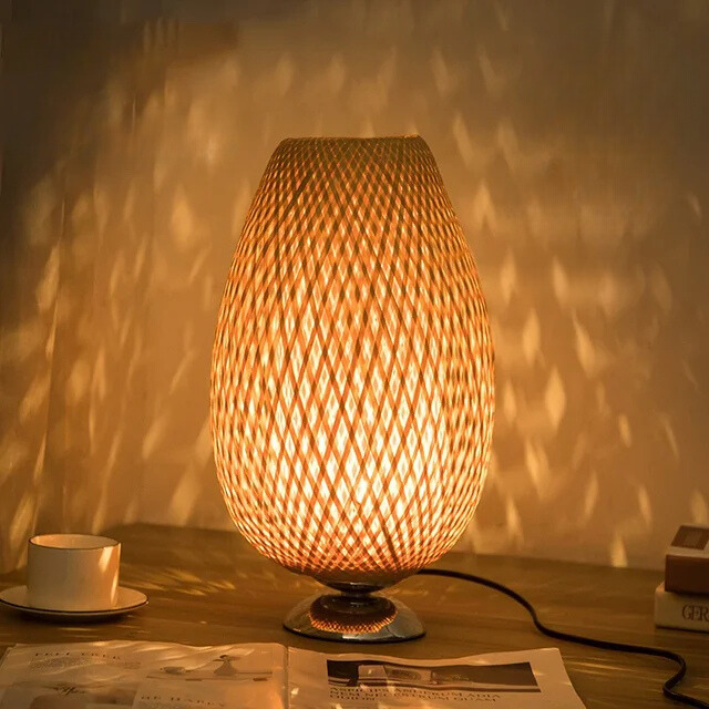 Vintage Bamboe Tafellamp – Rustiek Design voor Warmte en Sfeer in Woonkamer en Slaapkamer 9