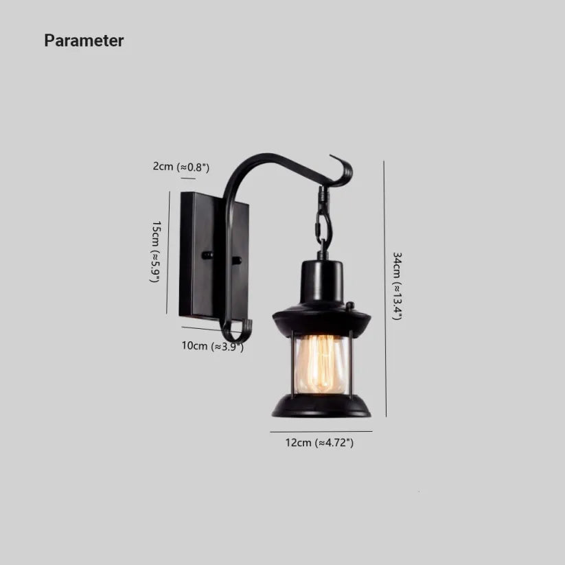 Vintage Industriële Wandlamp met Glazen Schaduw en Oliebronze Afwerking – Muurlamp voor Binnengebruik 6