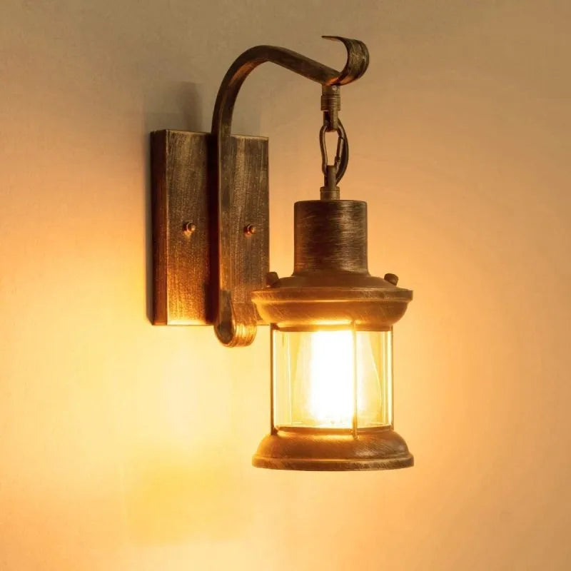 Vintage Industriële Wandlamp met Glazen Schaduw en Oliebronze Afwerking – Muurlamp voor Binnengebruik 8