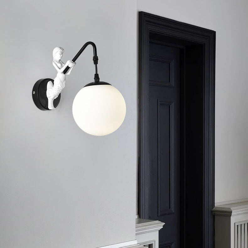 Vintage Zeemeermin Wandlamp Zwart en Goud – Unieke Muurlamp voor Binnengebruik 10