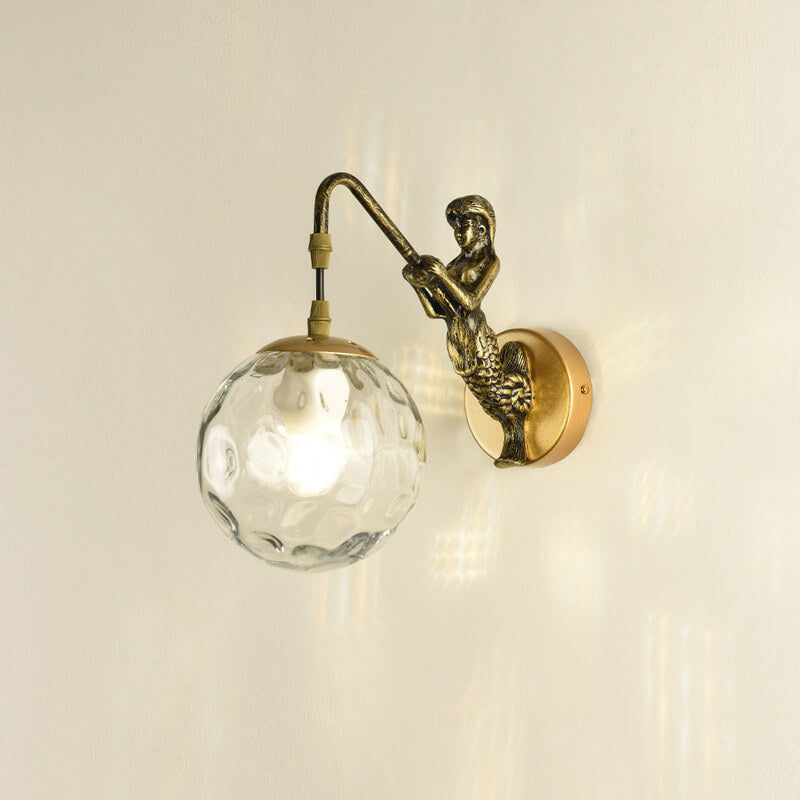 Vintage Zeemeermin Wandlamp Zwart en Goud – Unieke Muurlamp voor Binnengebruik 3