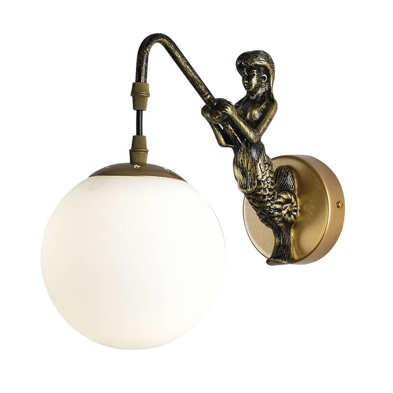 Vintage Zeemeermin Wandlamp Zwart en Goud – Unieke Muurlamp voor Binnengebruik 7