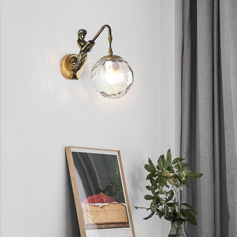Vintage Zeemeermin Wandlamp Zwart en Goud – Unieke Muurlamp voor Binnengebruik 8