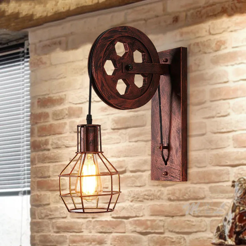 Vintage Zwarte LED Wandlamp voor Binnenverlichting – Retro Muurlamp met Gouden Accenten 2