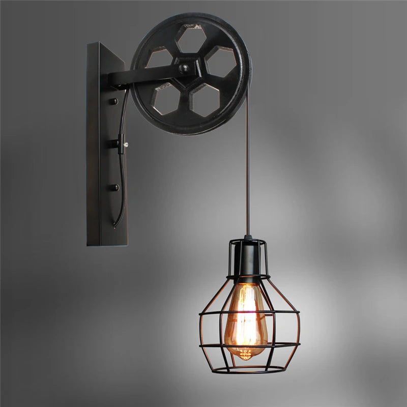 Vintage Zwarte LED Wandlamp voor Binnenverlichting – Retro Muurlamp met Gouden Accenten 5