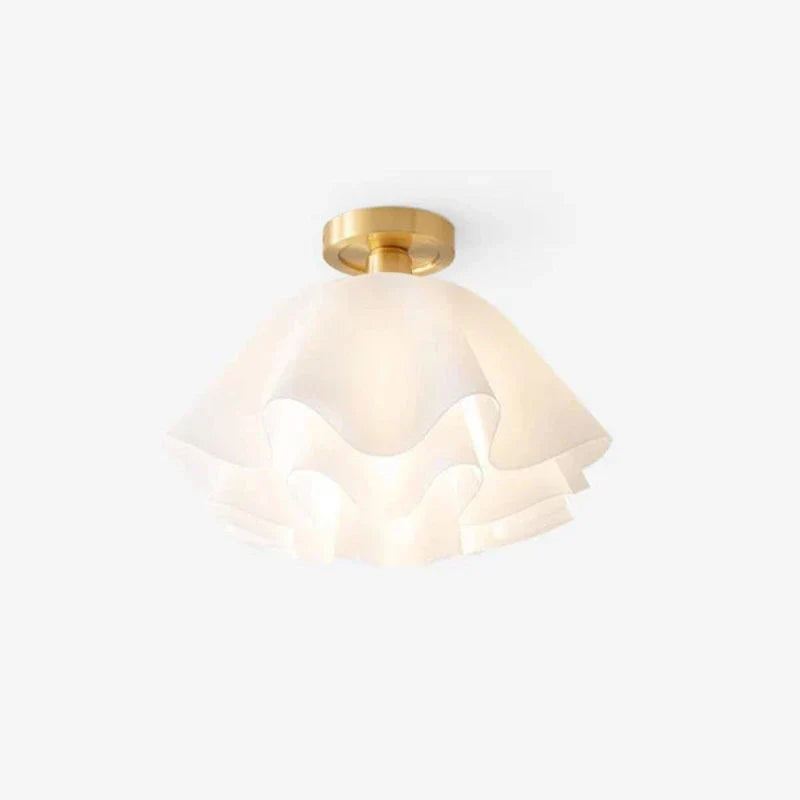 Vintage Witte Plafondlamp met Bloemenontwerp