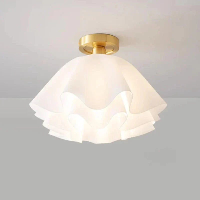 Vintage Witte Plafondlamp met Bloemenontwerp
