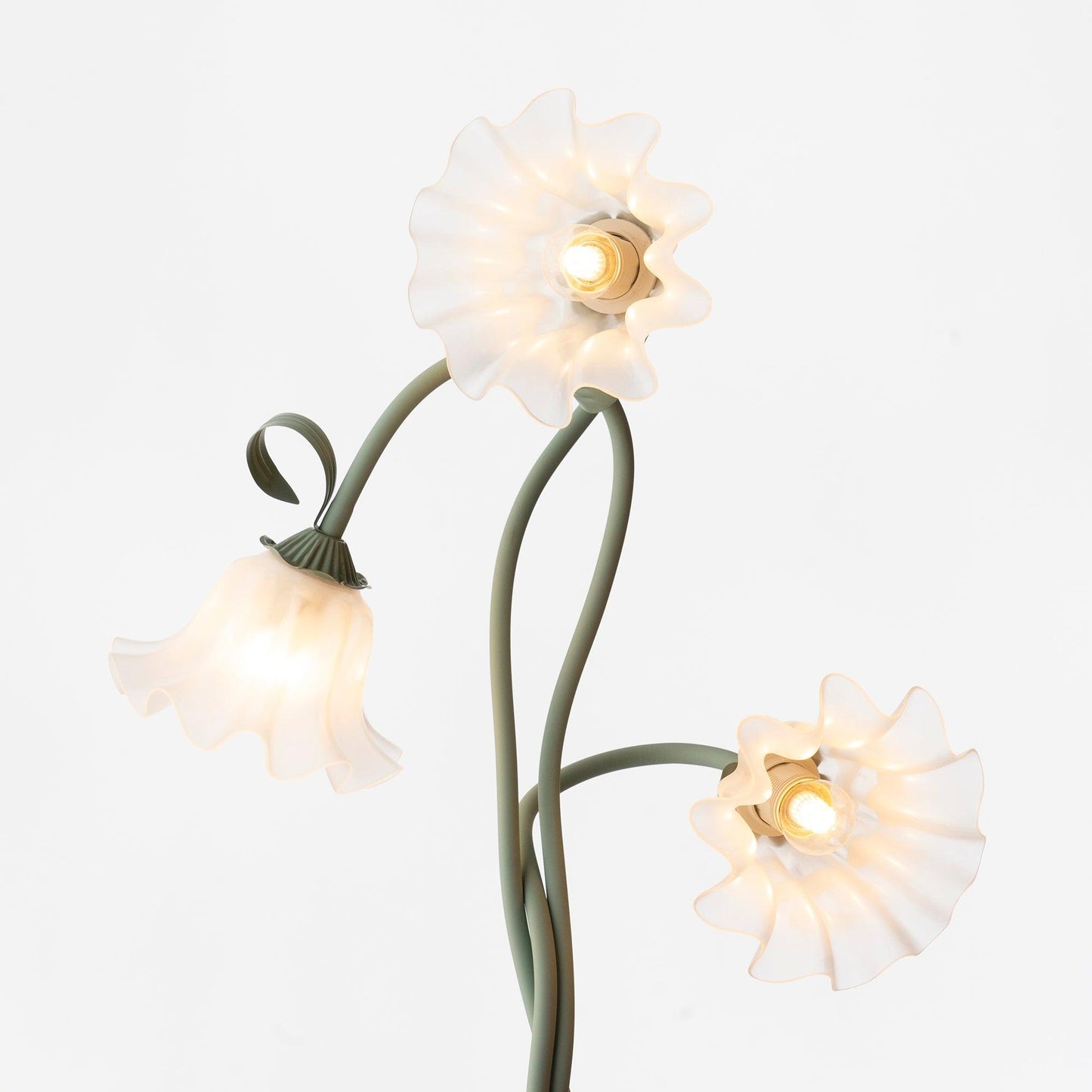 Vloerlamp Calla Bloemen - Matte Groene Staande Lamp met Witte Bloemen voor Woonkamer Decoratie 6