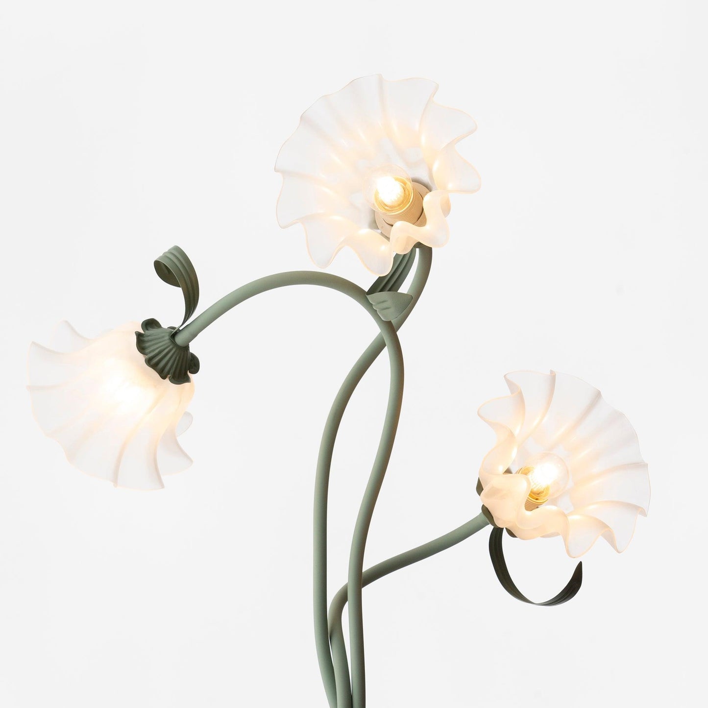 Vloerlamp Calla Bloemen - Matte Groene Staande Lamp met Witte Bloemen voor Woonkamer Decoratie 8