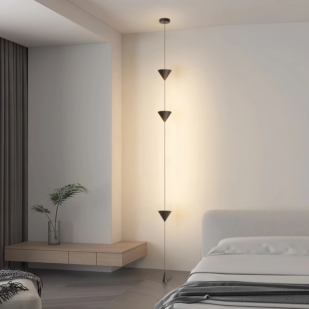 Vloerlamp met Conische Schaduw en Verstelbare Kabel voor Woonkamer 0